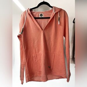 Roxy Peach V-Neck Hoodie for Women